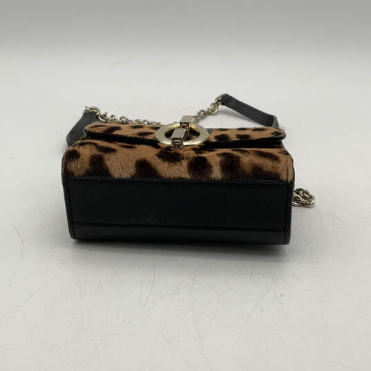 Womens Sutra Brown Beige Leopard Print Haircalf Inner Pockets Crossbody Bag image number 3