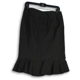 Express Design Studio Womens Black White Pinstripe Back-Zip Trumpet Skirt Size 6 alternative image