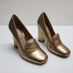 Aldo Gold Metallic Chunky Heel Sz 6
