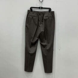 Mens Gray Flat Front Slash Pockets Straight Leg Dress Pants Size 54 R alternative image