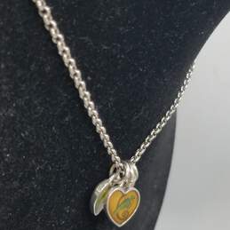 Brighton Silver Tone Triple Heart Charm 17.5in Toggle Necklace 13.1g alternative image