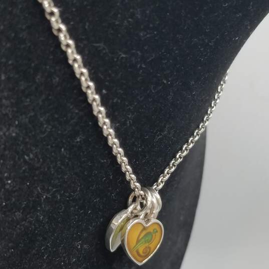 Brighton Silver Tone Triple Heart Charm 17.5in Toggle Necklace 13.1g image number 2