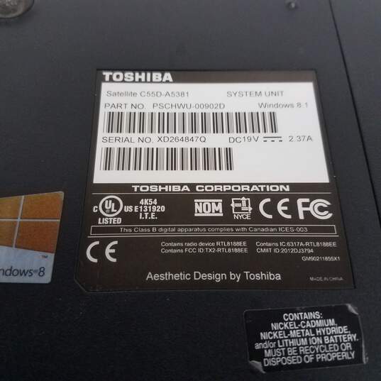 Toshiba Satellite C55D Laptop image number 2