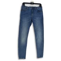 Womens Blue Denim Medium Wash 5-Pocket Design Skinny Jeans Size 29