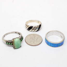 Assortment of 3 Sterling Silver Rings (Size 5.5-6.75) - 8.9g alternative image