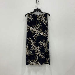 Womens Blue Floral Sleeveless Pullover Classic Midi A-Line Dress Size 10 alternative image