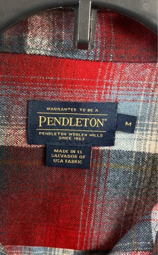 Pendleton Men Red Wool Plaid Button Down Shirt M image number 3