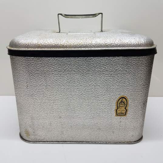 Vintage Keapsit Thermos mid century insulated ice chest cooler with lid image number 1