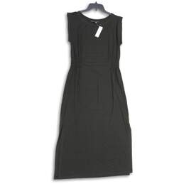 NWT White House Black Market Womens Black Round Neck Sleeveless Maxi Dress Sz M