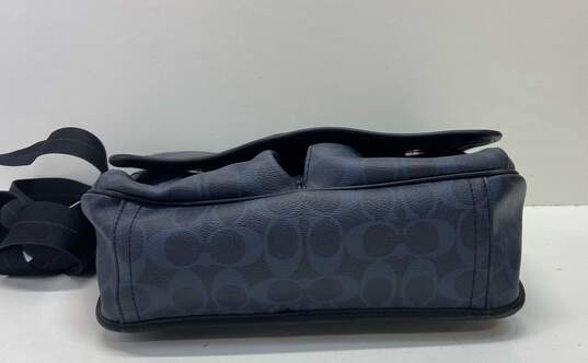Coach Signature Heritage Stripe Blue/Black Leather Crossbody Messenger Bag image number 3
