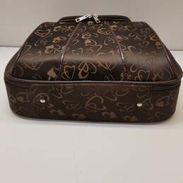 Unbranded Heart Jacquard Brown Luggage w/ Carry-On alternative image