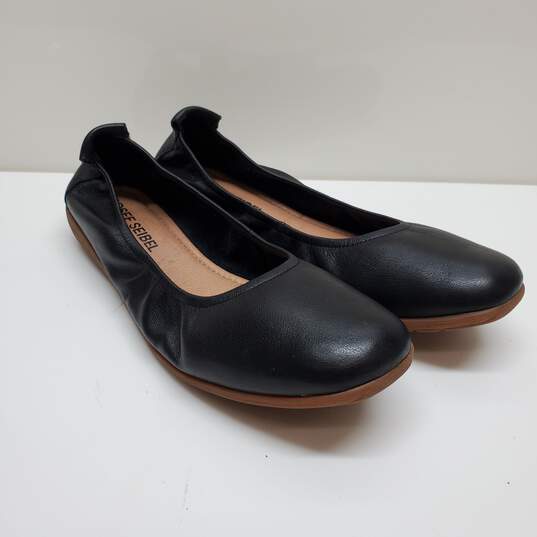 Josef Seibel Womens Fenja 01 Ballet Flats 39 US 8 Shoes Black Leather Slip-On image number 1