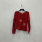 NWT Womens Red Raglan Sleeve Crew Neck Two Piece Pajama Set Size Large image number 2