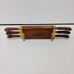 Antique Knife Set of 6 In Wooden Sheath Case alternative image