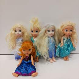 5PC Disney Frozen Various Play Dolls w/ Outfits Bundle