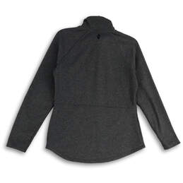 Womens Gray Heather Mock Neck Pockets Long Sleeve Full-Zip Jacket Size M alternative image