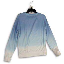 Womens Blue Ombre Long Sleeve Crew Neck Pullover Sweatshirt Size Medium alternative image