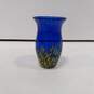Hand Blown Blue And Yellow 6 in. Vase image number 1