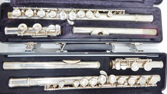 Armstrong Brand 102 and 104 Model Flutes w/ Hard Cases (Set of 2) image number 1
