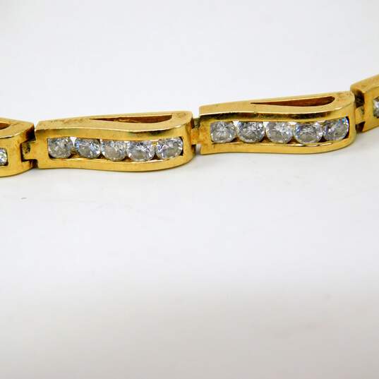14K Yellow Gold Channel Set 3.60CTTW Diamond Wave Tennis Bracelet 16.1g image number 3