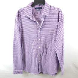 Tommy Hilfiger Men Purple Plaid Button Up Shirt L NWT