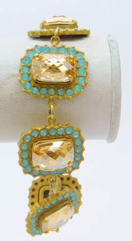 Catherine Popesco Designer Swarovski Crystal Gold Tone Bracelet 31.8g alternative image