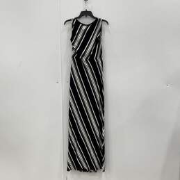NWT White House Black Market Womens Black White Sleeveless Maxi Dress Size M alternative image