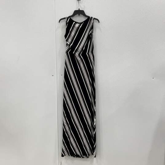 NWT White House Black Market Womens Black White Sleeveless Maxi Dress Size M image number 2