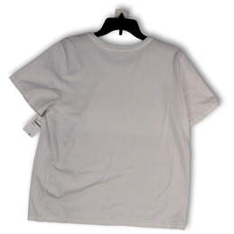NWT Womens White Round Neck Regular Fit Short Sleeve Pullover T-Shirt Sz 3 alternative image