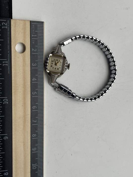 Authentic Bulova Womens Silver-Tone Swiss Quartz Analog Bracelet Wristwatch image number 6