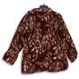 Soft Surroundings Womens Red Brown Floral Spread Collar Button-Up Shirt Size XL image number 2