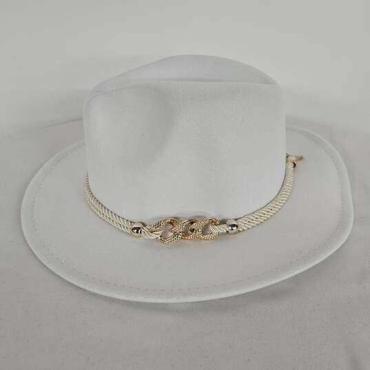 White Fedora With Metal accent image number 2