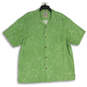 Mens Green Floral Spread Collar Short Sleeve Button-Up Shirt Size XL image number 1