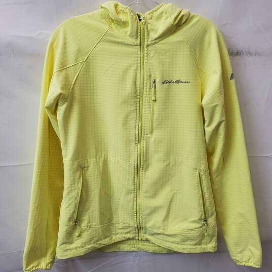 Women's Yellow Eddie Bauer Hooded Windbreaker Jacket Size TS image number 1