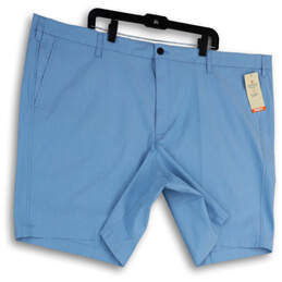 NWT Mens Blue Supreme Flex Flat Front Slash Pockets Chino Shorts Size 50