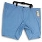 NWT Mens Blue Supreme Flex Flat Front Slash Pockets Chino Shorts Size 50 image number 1