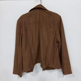 Chico's Women's Brown Collared Moto Jacket Size 16/18 NWT alternative image