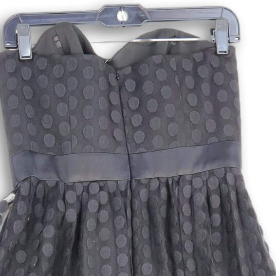 NWT Womens Black Sleeveless Polka Dot Strapless Mini Dress Size 4 image number 4