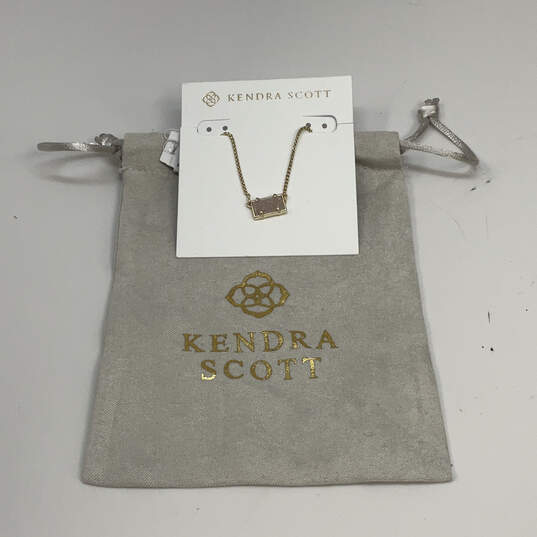 Designer Kendra Scott Gold-Tone Drusy Quartz Rectangle Pendant Necklace image number 3
