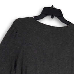 Womens Gray Regular Fit V-Neck Long Sleeve Pullover Sweater Size Large alternative image