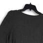 Womens Gray Regular Fit V-Neck Long Sleeve Pullover Sweater Size Large image number 2