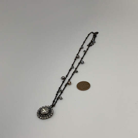 Designer Liz Palacios Silver-Tone Crystal Cut Stone Folwer Pendant Necklace image number 2