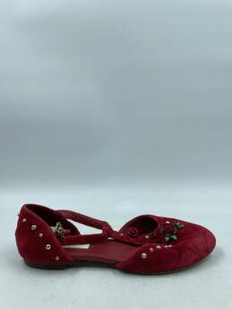 Authentic Dolce & Gabbana Red T-Bar Flats W 3