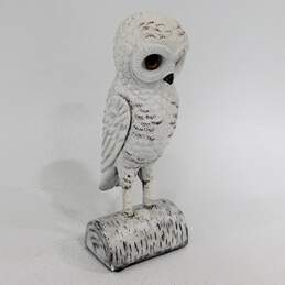 VTG White Snowy Owl Resin Figurine Home Decor