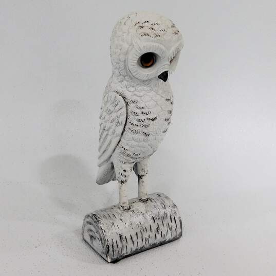 VTG White Snowy Owl Resin Figurine Home Decor image number 1