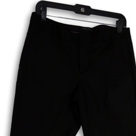 Womens Black Flat Front Straight Leg Pockets Regular Fit Dress Pants Size 6 image number 3