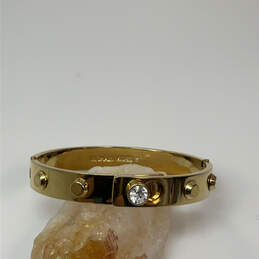 Designer Michael Kors Gold-Tone Fashionable Studded Hinged Bangle Bracelet