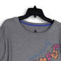 NWT Womens Gray Graphic Crew Neck Long Sleeve Pullover Sweatshirt Size L image number 3