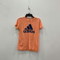 Womens Orange Short Sleeve Crew Neck Logo Printed Pullover T-Shirt Size S/P image number 1