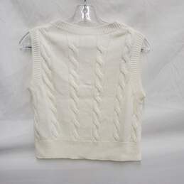 NWT Urban Outfitters Jet Frans WM's Crème Cable Knit V-Neck Sweater Vest Size S/P alternative image